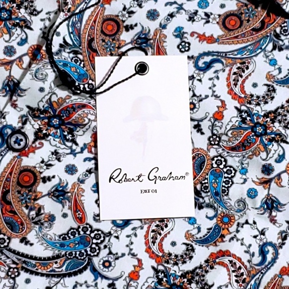 NEW Robert Graham Paisley Floral Colorful 3XL Multicolor Sport Shirt - Picture 7 of 12